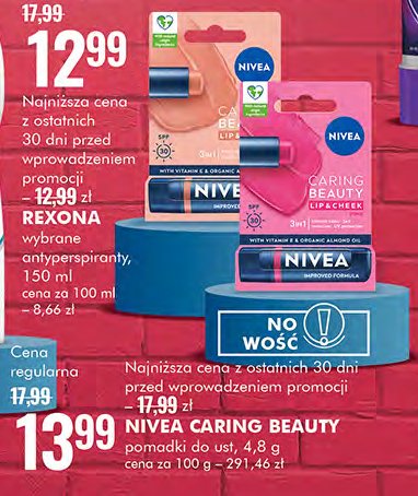 Pomadka do ust nude Nivea caring beauty promocja