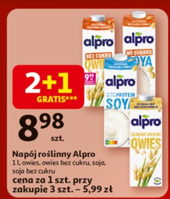 Napój roślinny Alpro owies, owies bez cukru, soja, soja bez cukru promocja w Auchan