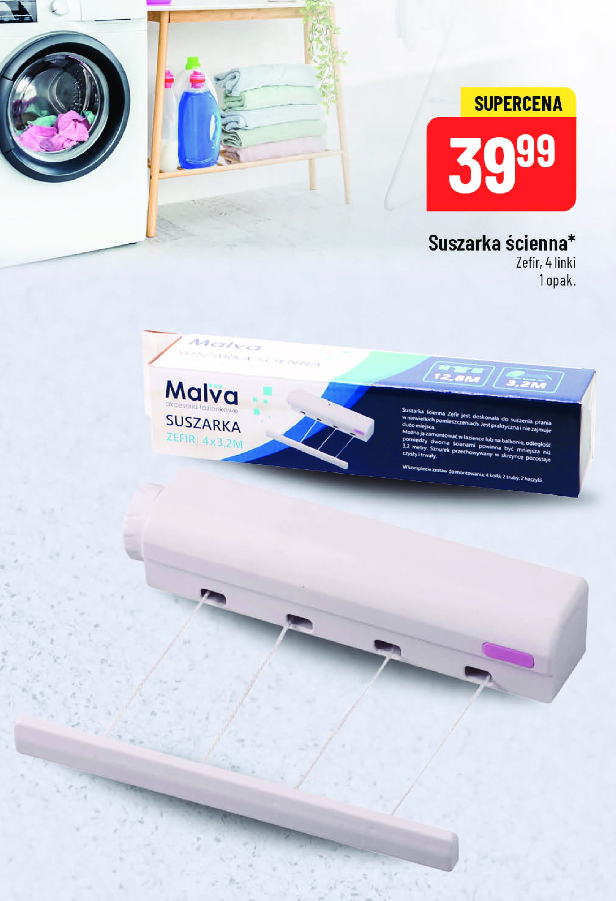 Suszarka 艣cienna malva 4 linki promocja