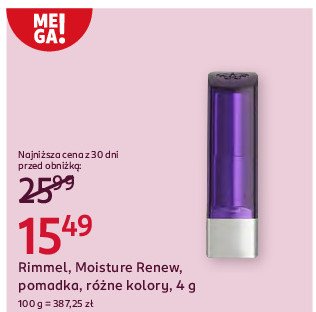 Szminka do ust Rimmel moisture renew promocja w Rossmann