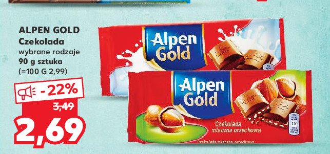 Czekolada mleczna Alpen gold promocja