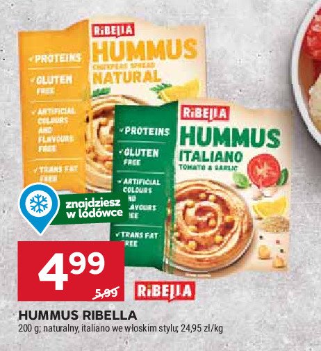 Hummus natural Ribella promocja w Stokrotka