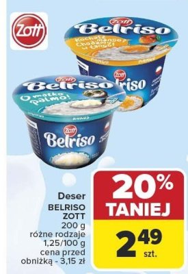 Deser BELRISO ZOTT 200 g różne rodzaje 1,25/100 g promocja w Carrefour
