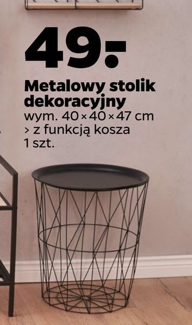 Stolik dekoracyjny metalowy 40 x 40 x 47 cm promocja