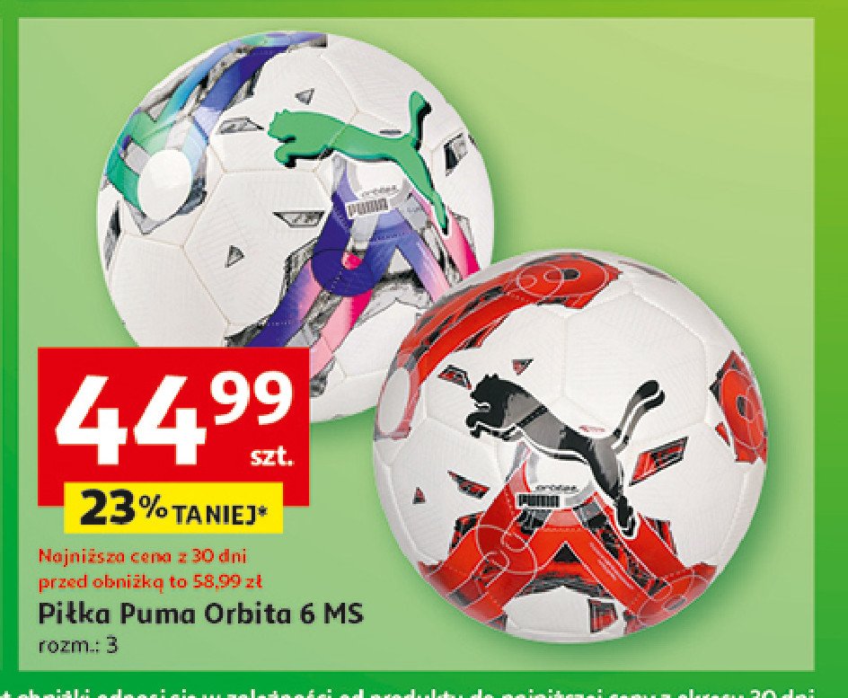 Piłka orbita 6 ms rozm. 3 Puma promocja w Auchan