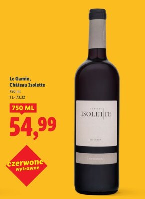 Wino Le Gamin 750 ml Château Isolette promocja