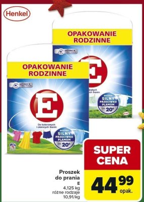 Proszek do prania E 4,125 kg różne rodzaje promocja w Carrefour