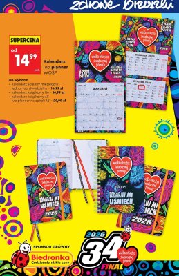 Kalendarz książkowy A5 lub planner na spirali A5 WOŚP promocja w Biedronka