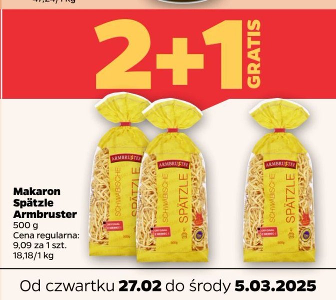 Makaron kluski lane SCHWEBISCHE SPATZLE promocja w Netto