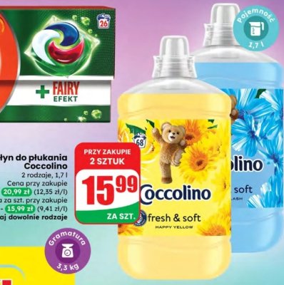 Płyn do płukania Coccolino Happy Yellow promocja w Dino