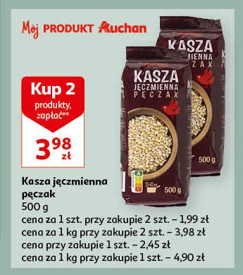 Kasza jęczmienna pęczak Auchan różnorodne (logo czerwone) promocja
