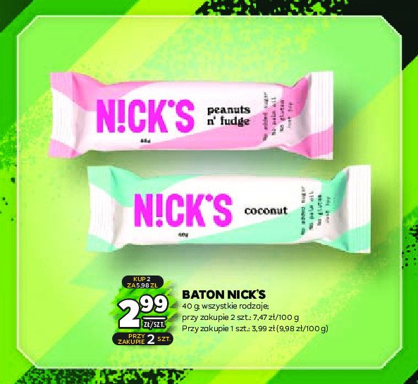 Baton peanut's n'fudge Nick's promocja
