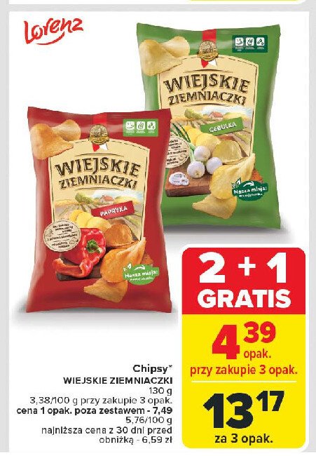 Chipsy o smaku cebulki Lorenz wiejskie ziemniaczki promocja