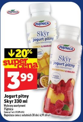Jogurt pitny Skyr Piątnica promocja w TOPAZ