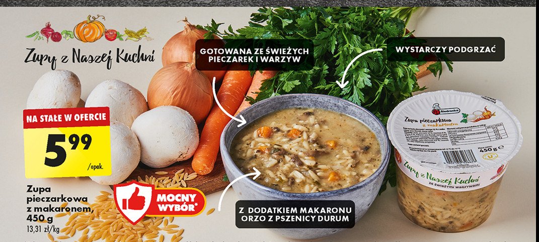 Zupa pieczarkowa z makaronem Zupy z naszej kuchni promocja