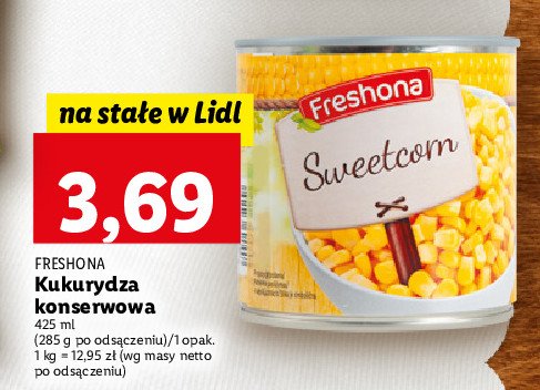 Kukurydza konserwowa s艂odka Freshona promocja