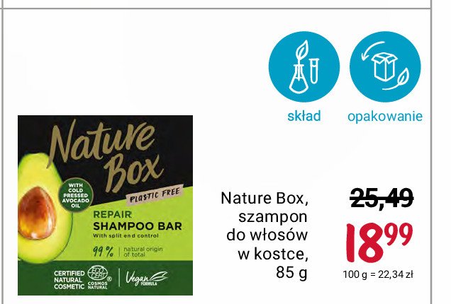 Szampon w kostce awokado Nature box promocje
