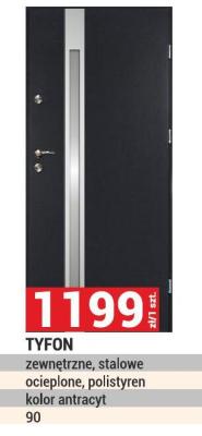 Drzwi TYFON zewnętrzne, stalowe ocieplone, polistyren kolor antracyt 90 promocja w Merkury Market