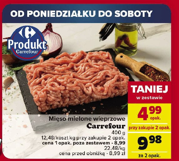 Mięso mielone wieprzowe Carrefour targ świeżości promocja