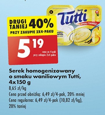 Serek wanilia Tutti promocja