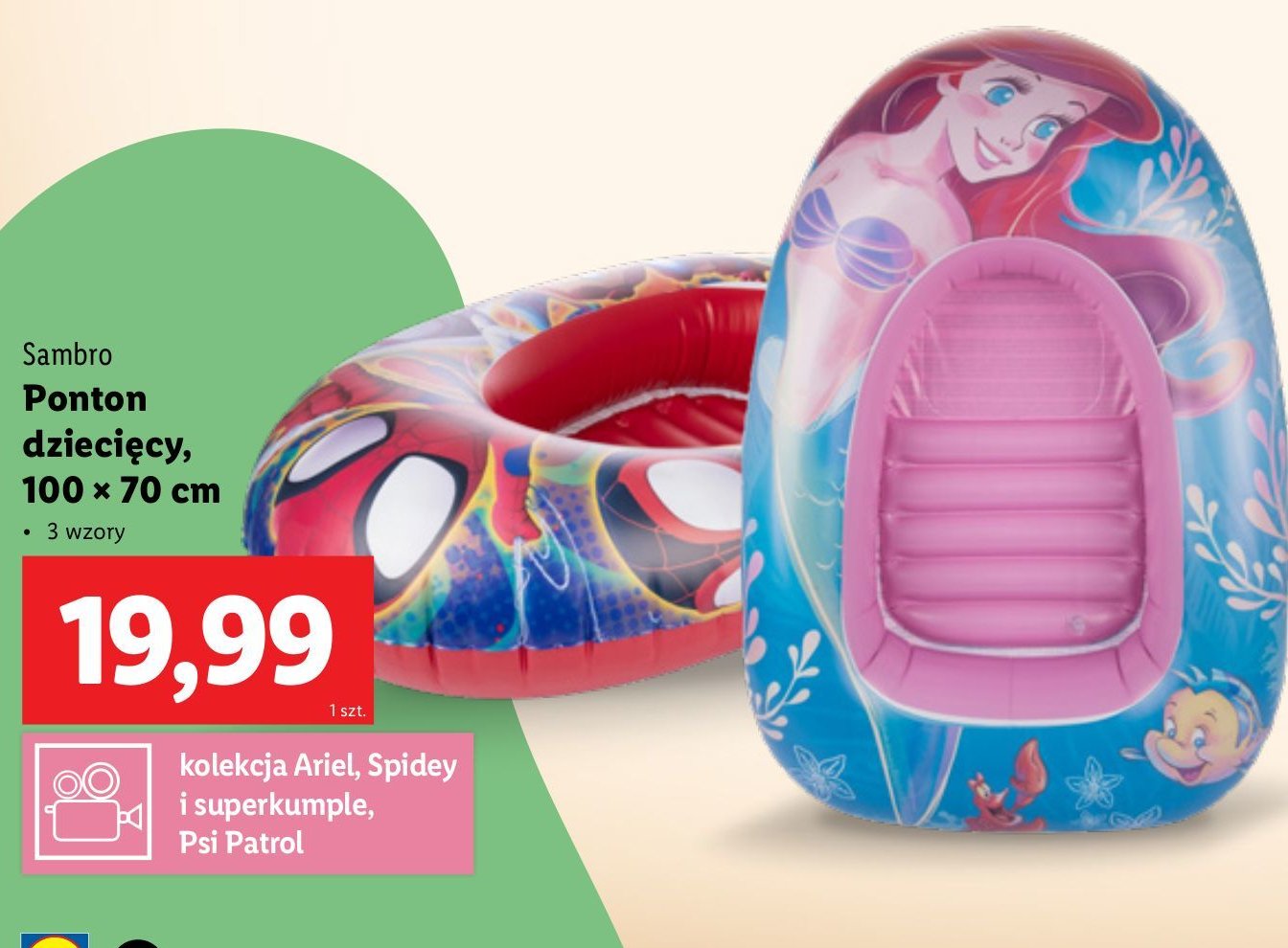 Ponton 100 x 70 cm spidey Sambro promocja w Lidl
