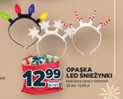 Opaska LED śnieżynki promocja w Stokrotka