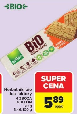 Herbatniki bio bez laktozy GULLON promocja w Carrefour Market