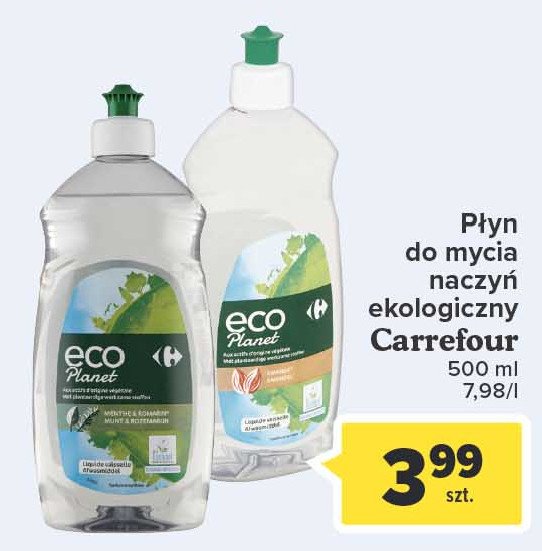 Płyn do mycia naczyń mięta-rozmaryn Carrefour eco planet promocja