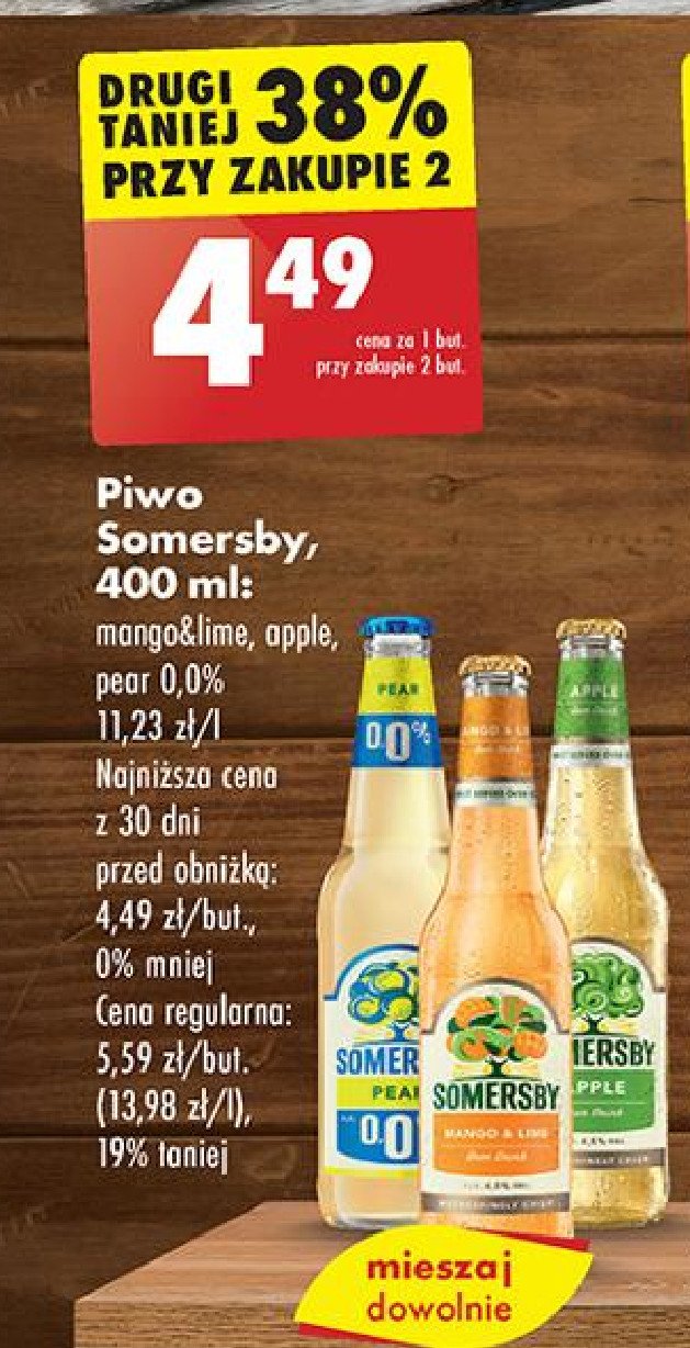 Piwo Somersby lime & mango promocja