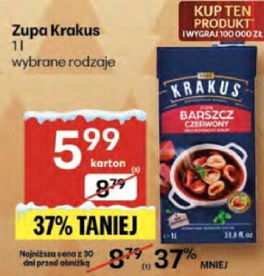 Zupa Krakus wybrane rodzaje promocja w Delikatesy Centrum