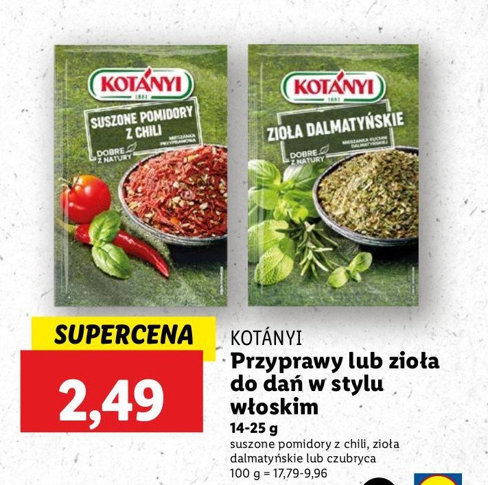 Suszone pomidory z chilli Kotanyi promocja w Lidl