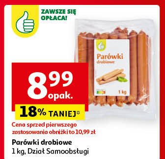 Parówki drobiowe Podniesiony kciuk promocja