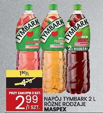 Napój TYMBARK 2 L różne rodzaje MASPEX promocja w Wafelek