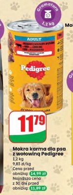 Mokra karma dla psa z wołowiną Pedigree promocja w Dino