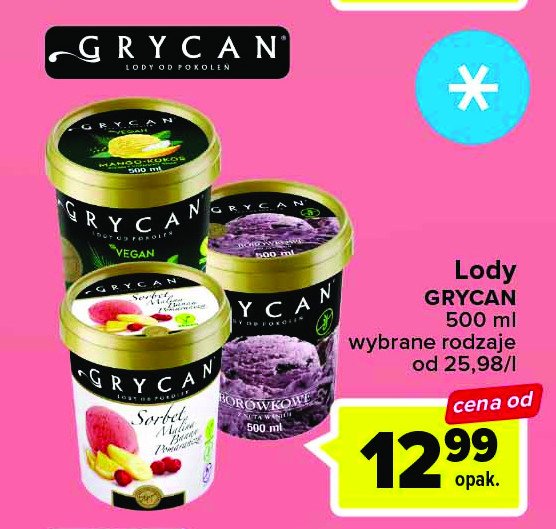 Lody jogurtowe z mango Grycan promocja