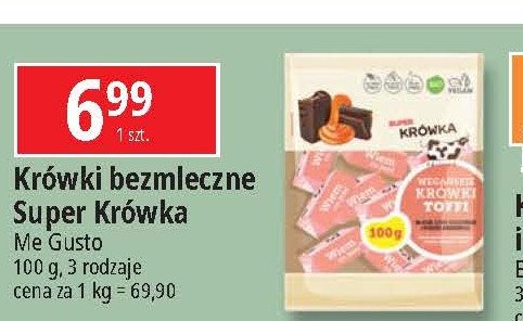 Cukierki krówki bezmleczne toffi Super krówka promocja w Leclerc