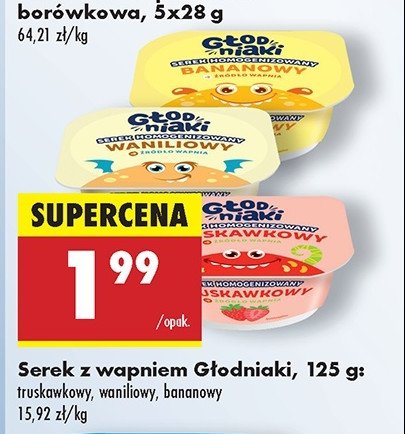 Serek z wapniem truskawkowy Głodniaki promocja w Biedronka