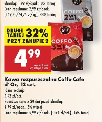 Kawa rozpuszczalna 3 w 1 Cafe d'or coffo promocja