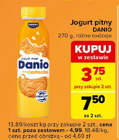 Jogurt pitny ciasteczko Danone danio promocja w Carrefour Express