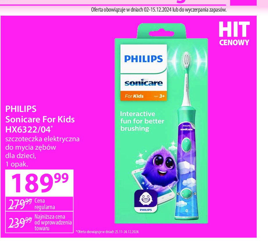 Szczoteczka soniczna hx6322/04 Philips sonicare promocja