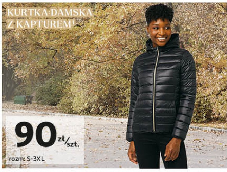 Kurtka damska z kapturem i paskiem s-3xl Auchan inextenso promocja w Auchan