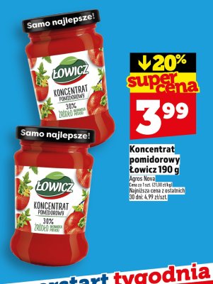 Koncentrat pomidorowy Łowicz 190 g promocja w TOPAZ