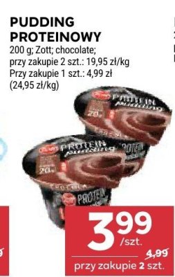 Pudding proteinowy Zott chocolate promocja w Stokrotka