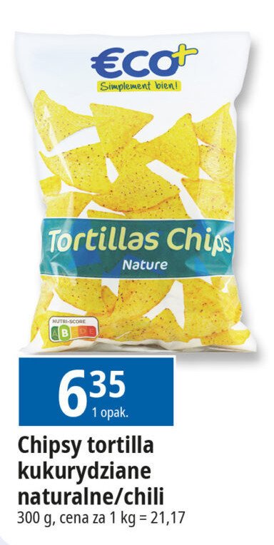 Chipsy tortilla chilli Eco+ promocja w Leclerc