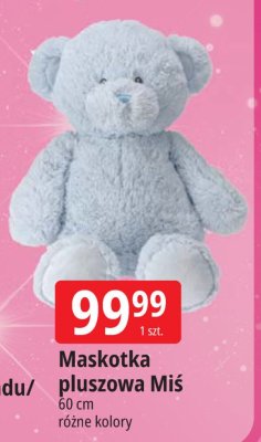 Maskotka pluszowa Miś 60 cm różne kolory promocja w Leclerc