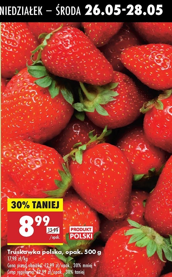 Truskawki polska promocja w Biedronka