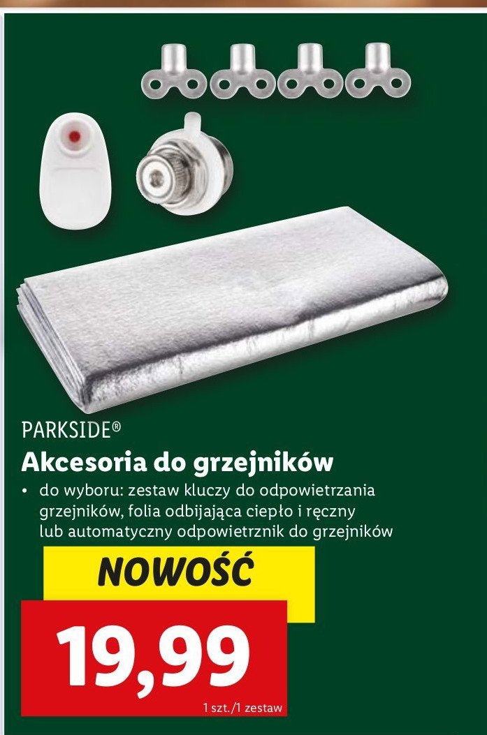 Zestaw kluczy do odpowietrzania grzejników Parkside promocja w Lidl