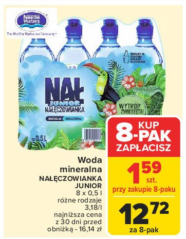 Woda niegazowana NAŁĘCZOWIANKA JUNIOR Nałęczowianka promocja