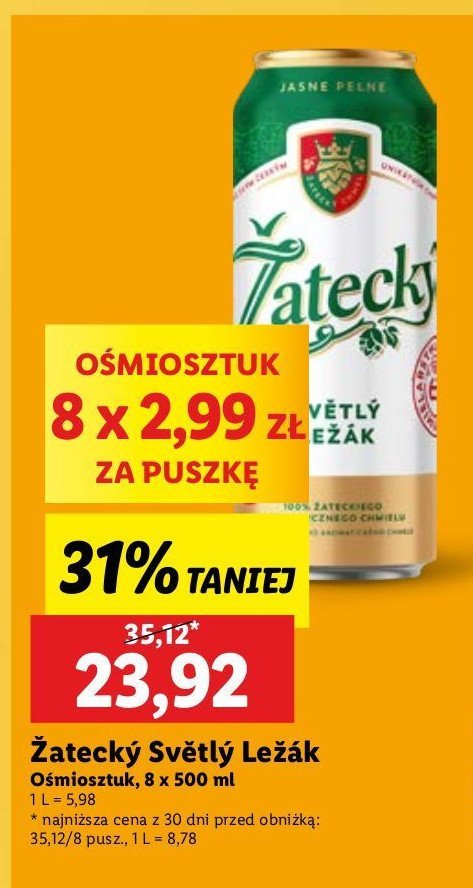Piwo Zatecky svetly lezak promocja w Chorten