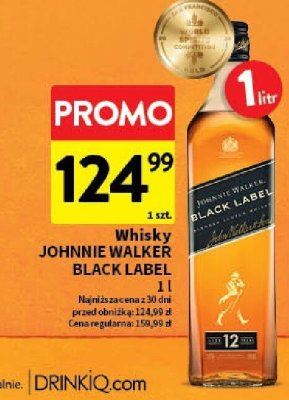 Whisky JOHNNIE WALKER BLACK LABEL promocja w Intermarche